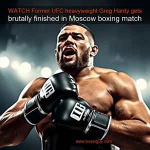 Read more about the article WATCH  Former UFC heavyweight Greg Hardy gets brutally finished in Moscow boxing match