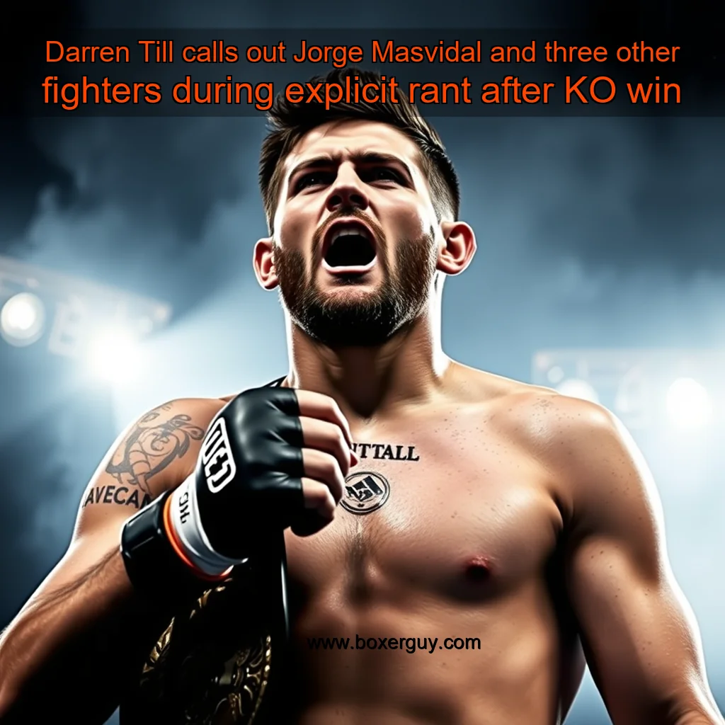You are currently viewing Darren Till calls out Jorge Masvidal and three other fighters during explicit rant after KO win