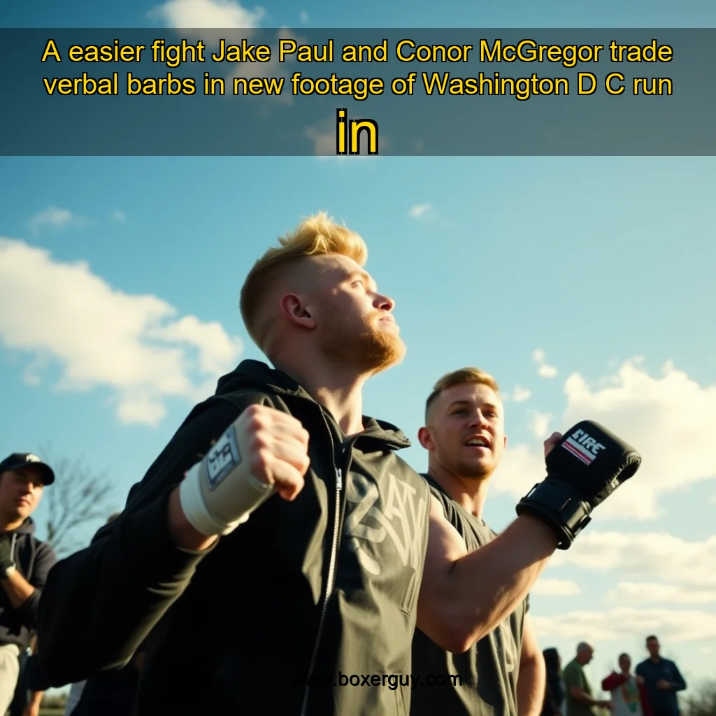 You are currently viewing A easier fight  Jake Paul and Conor McGregor trade verbal barbs in new footage of Washington D  C  run  in