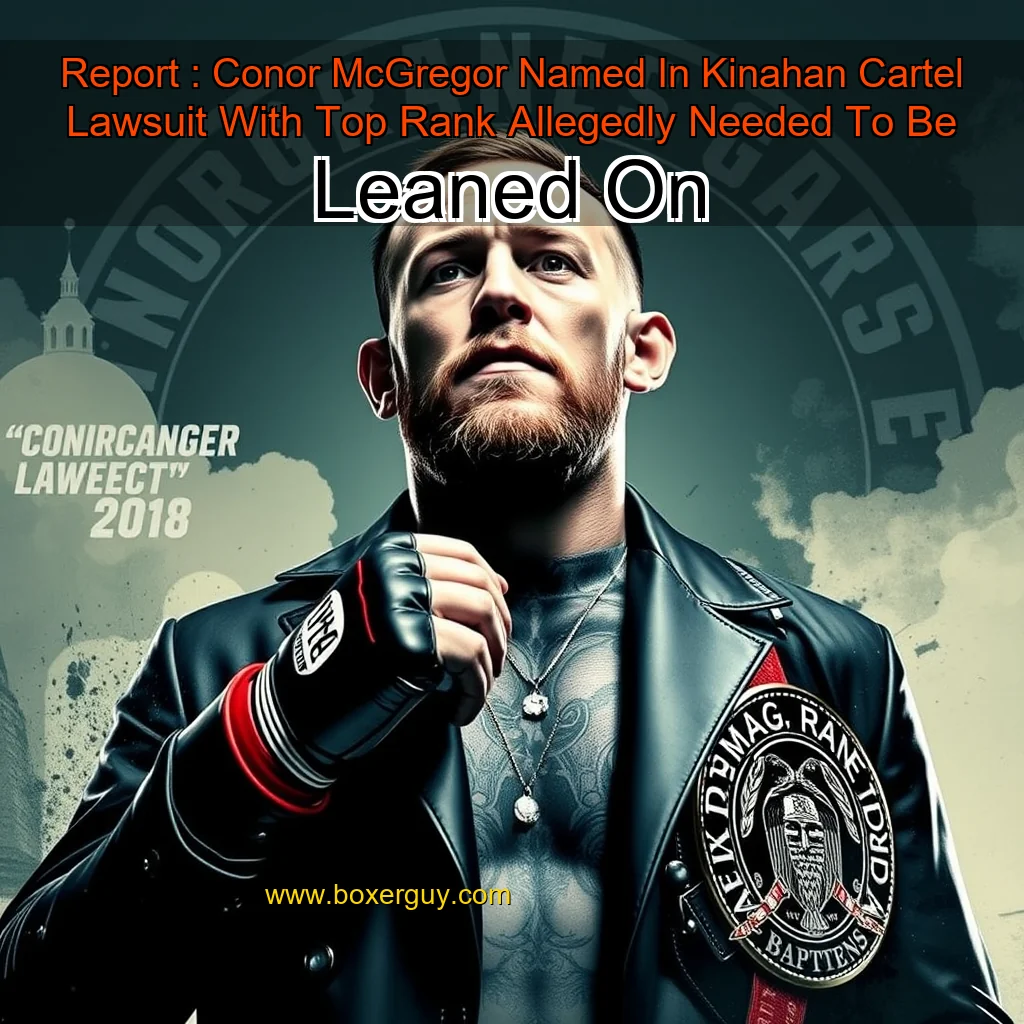 You are currently viewing Report : Conor McGregor Named In Kinahan Cartel Lawsuit With Top Rank Allegedly Needed To Be Leaned On